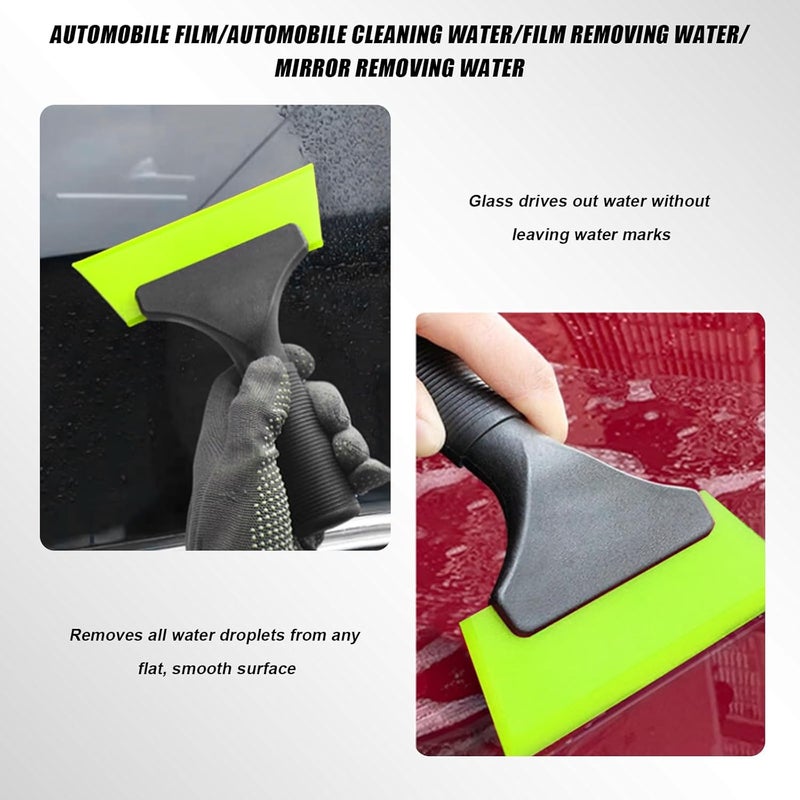 YTFRL Small Squeegee with 5 Inch Rubber Blade, Car Window Tint Tool Water Wiper with Non-Slip Handle, Windshield Squeegee Vinyl Wrapping Scraper for Door Bathroom Mirror Cleaning (Green) - Image 5
